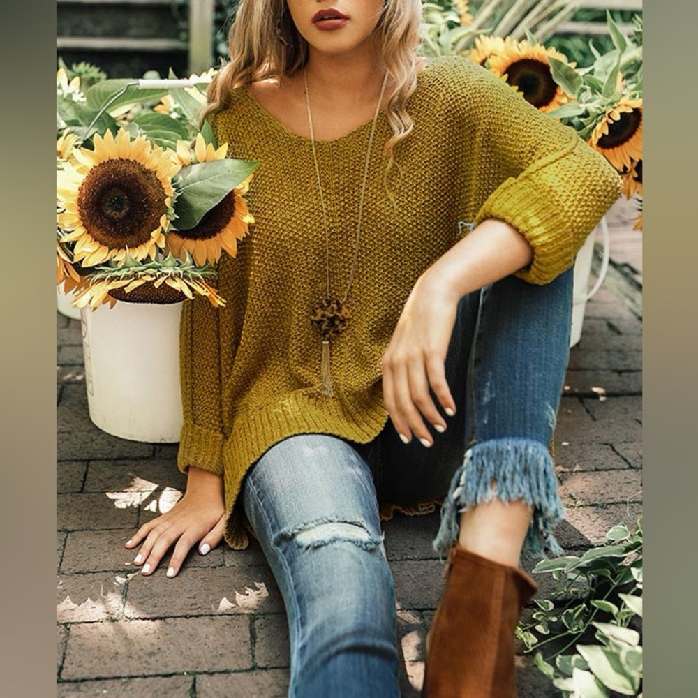 🆕💛BEFORE YOU: MUSTARD Lightweight Knitted Sweater ONE SIZE